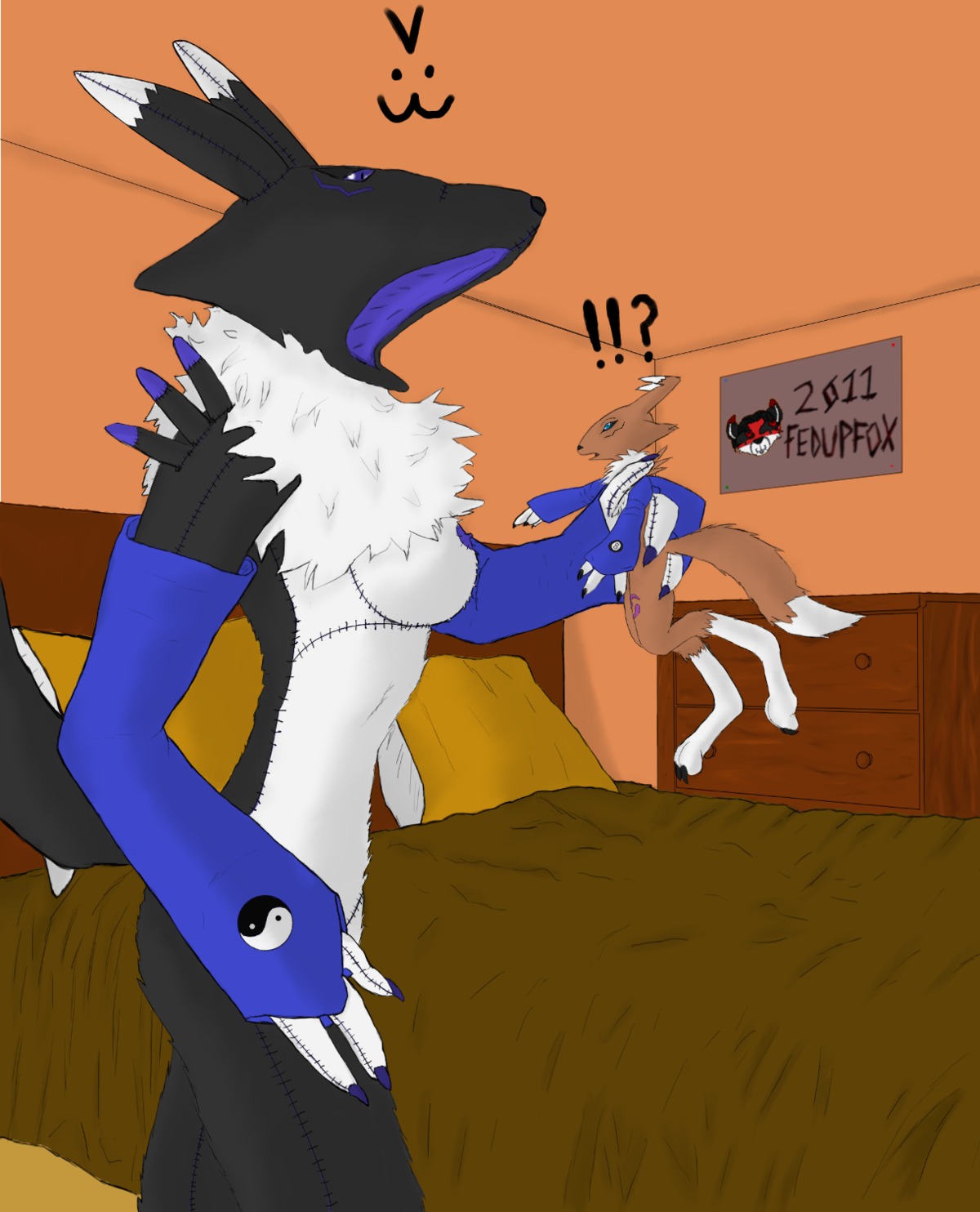anthro breasts canine color digimon digimon_(species) fedupfox female fox fur furry indoors male nude open_mouth renamon rule34 side_view tagme