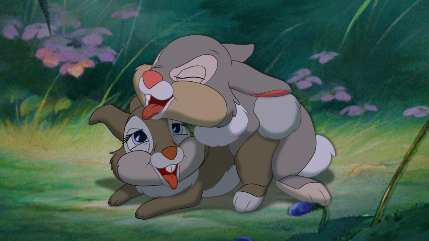 ahegao all_fours bambi_(film) blue_eyes breath brother_(lore) brother_and_sister_(lore) buckteeth detailed_background digitigrade disney duo e621 eyes_closed female feral feral_on_feral forest from_behind_position fur grey_body grey_fur happy happy_sex hi_res incest_(lore) intraspecies lagomorph leporid looking_pleasured male male/female mammal mounting nature on_model outside panting pink_nose plant rabbit sex sibling_(lore) sister_(lore) teeth the_giant_hamster thumper's_sister thumper_(disney) tongue tongue_out toony tree young young_feral young_on_young