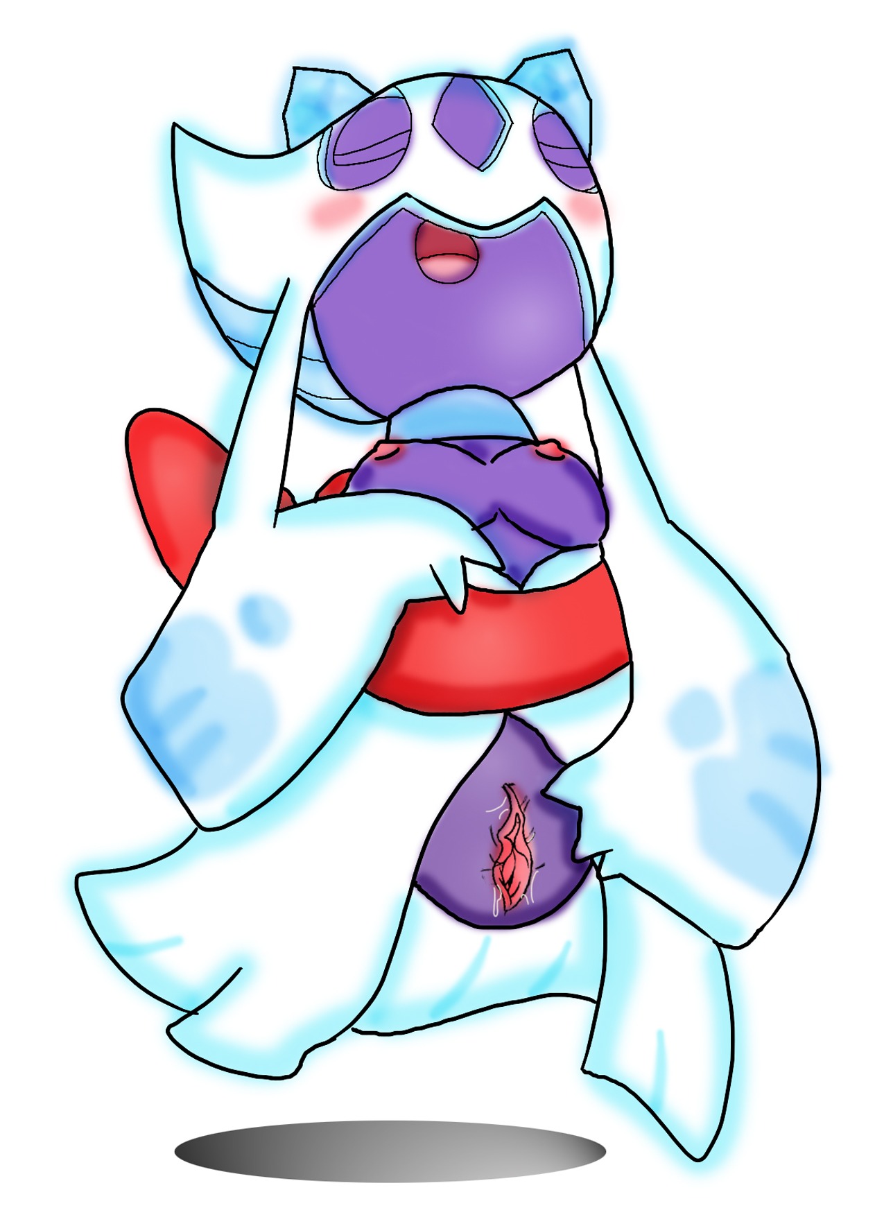 blush breasts closed_eyes color female female_only flying front_view froslass nintendo nipples pokemon purple_skin pussy rule34 solo tagme vulva