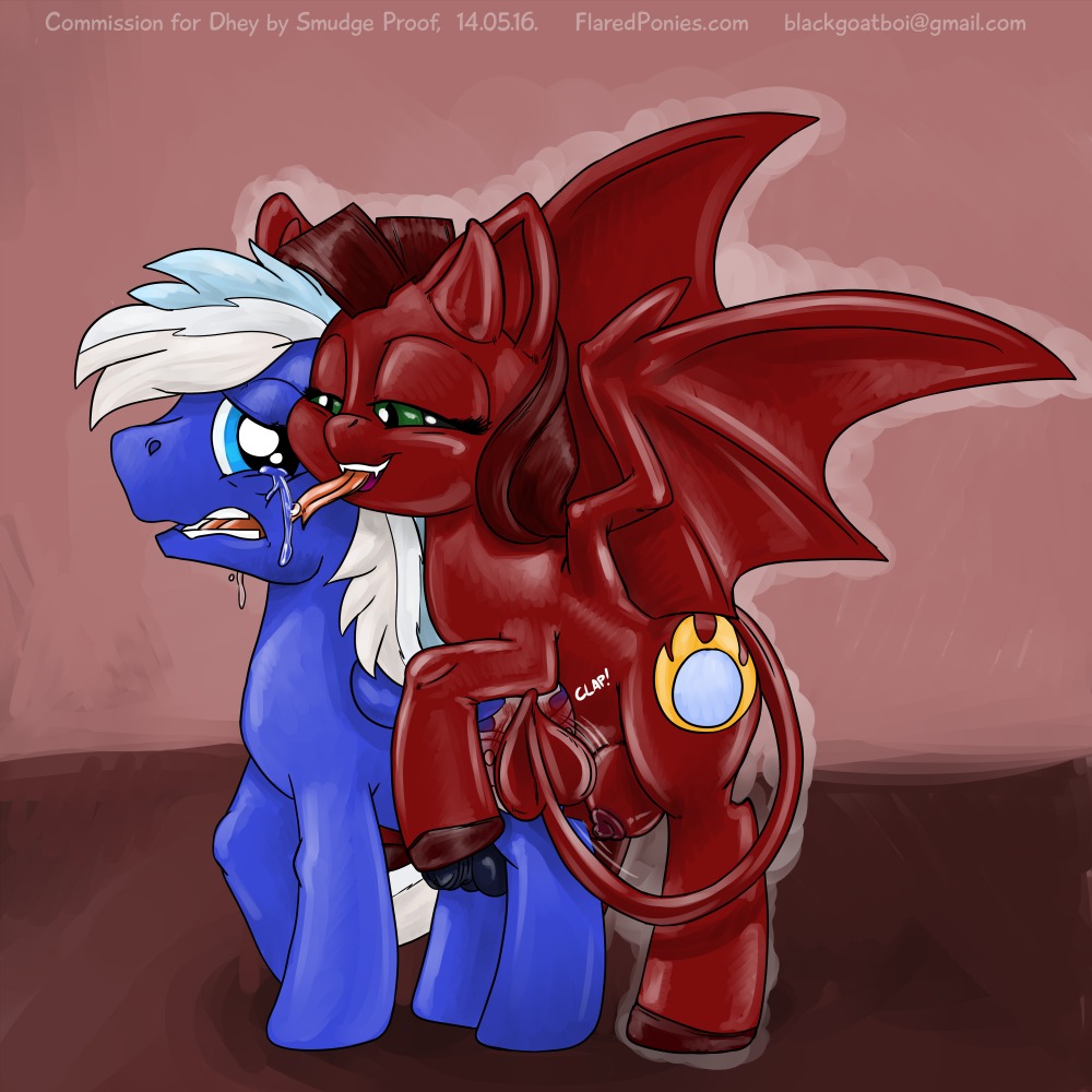 1:1 animal_genitalia anus balls blue_eyes bodily_fluids butt_slap cutie_mark demon dhey dialogue digital_media_(artwork) duo e621 english_text equid equine fan_character feathered_wings feathers female feral genitals green_eyes hair hasbro latex male mammal membrane_(anatomy) membranous_wings my_little_pony mythological_creature mythological_equine mythology nude pegasus penis penis_tip sheath side_view slap smudge_proof snowball's_chance spanking tears teats text tongue tongue_out vulva wings