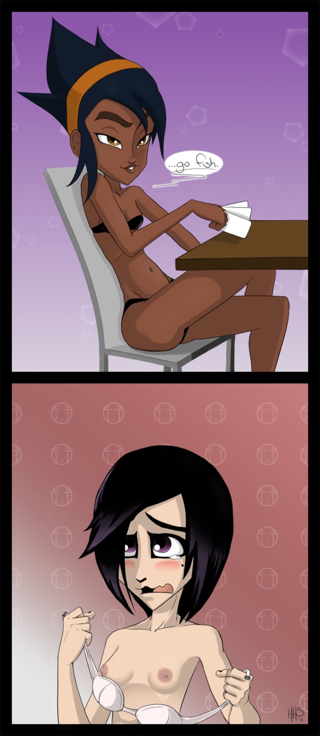 2girls ahe_gao areola blush breasts erect_nipples female female_only hellahellastyle l33tfr34k lost_bet master_cyclonis multiple_females multiple_girls nipples piper_(storm_hawks) rule34 storm_hawks strip_poker tear