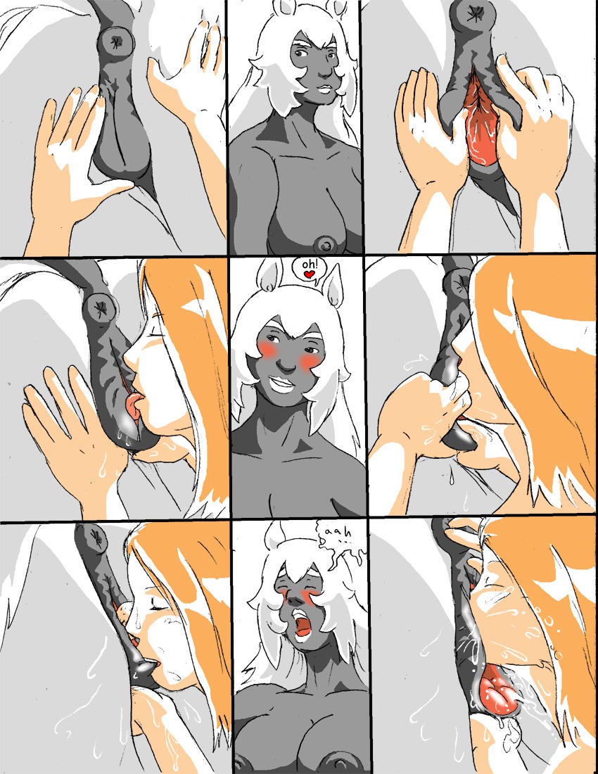 anatomically_correct anatomically_correct_genitalia anatomically_correct_vulva animal_genitalia animal_vulva anus blush bodily_fluids breasts centaur clitoral_winking clitoris comic cunnilingus damsel_(reiger) dock_(anatomy) duo e621 ejaculation equid equid_taur equine_genitalia equine_vulva european_mythology eyes_closed female female/female genital_fluids genitals greek_mythology heart_symbol human human_on_taur humanoid_taur interspecies ione_(reiger) licking love_bite mammal mammal_taur monster_girl_(genre) mythology nipples oral orgasm raised_tail reiger sex spread_vulva spreading tail tail_anus taur tongue tongue_out vaginal vaginal_fluids vaginal_squirting vulva