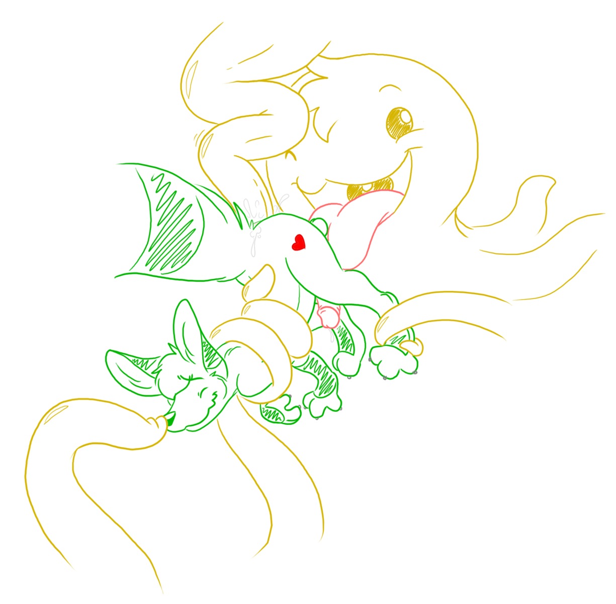 anal anal_penetration ball_lick balls caramel_(halbean) citra coiling consentacles duo e621 erection fluffy fluffy_tail genitals goo_creature halbean heart_symbol hi_res licking male male/male male_penetrated male_penetrating male_penetrating_male mammal monster oral penetration penile penis penis_lick sex simple_background sketch tail tentacles tongue tongue_out twerp_(halbean)