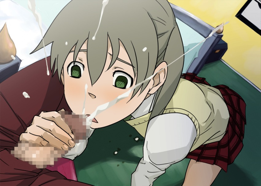 censored clothing cum female handjob maka_albarn rule34 skirt soul_eater tagme