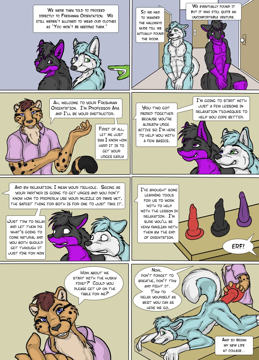 all_fours anal anal_penetration animal_dildo animal_genitalia animal_sex_toy anthro bad_dragon baileys black_dildo blue_eyes brown_hair canid canine canine_dildo canis cheetah clothed clothing comic conjoined_speech_bubble conjoined_text_box covering covering_crotch covering_self dialogue digital_media_(artwork) dildo domestic_dog dominant_teacher door e621 embarrassed english_text felid feline fox fur furniture genitals green_body green_fur group hair hallway heterochromia hi_res husky knot knotted_dildo lesson male male/male male_penetrated male_penetrating male_penetrating_male mammal multiple_scenes nervous nordic_sled_dog nude on_table penetration pink_clothing pink_shirt pink_topwear professor public purple_dildo red_dildo school sex sex_toy sheath shelf shirt smile smirk speech_bubble spitz student sunitai table teacher teacher_and_student teacher_on_student teaching text text_box topwear toying_partner university wide_eyed ziggyhusky