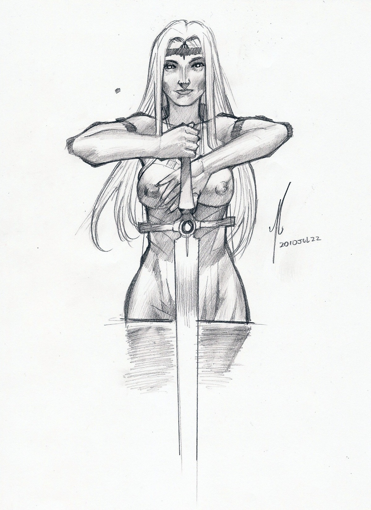 1girls big_breasts breasts bretonnia female female_only lady_of_the_lake magi monochrome nipples rule34 sketch solo solo_female sword tagme warhammer_(franchise) warhammer_fantasy