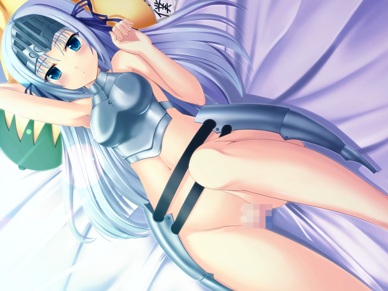 bed blush censored eucliwood_hellscythe female highres kore_wa_zombie_desu_ka? lying pussy rule34
