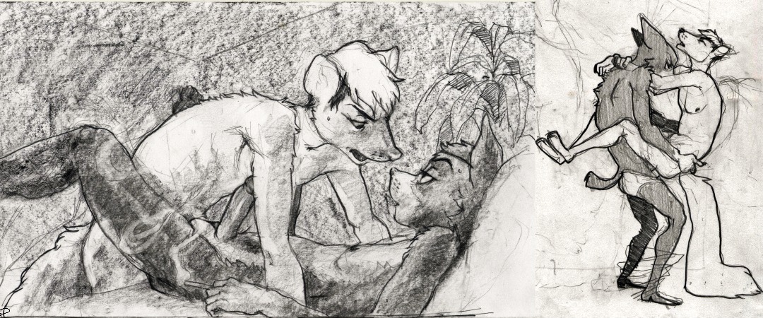 anal anthro canine fur furry furry_only gay lagomorph male monochrome mouse rabbit rodent rule34 sketch squirrel wolf