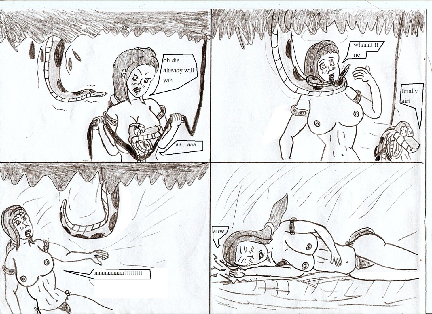 comic disney female jking kaa monochrome nipples rule34 shanti sketch the_jungle_book