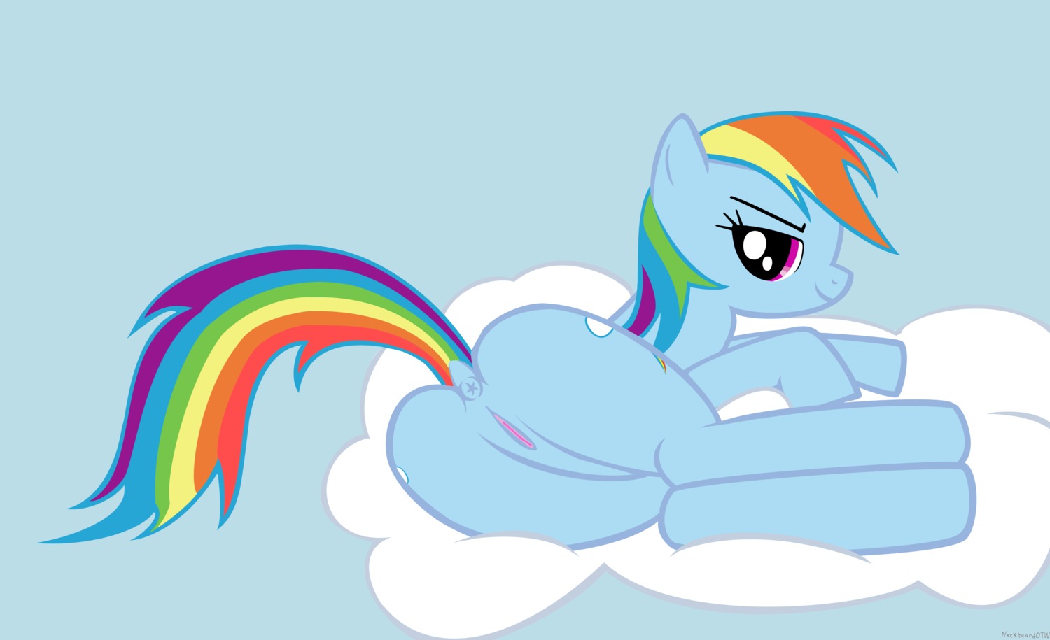 anus blue_body blue_fur butt cutie_mark e621 equid equine female feral friendship_is_magic fur genitals hair hasbro hi_res horse looking_at_viewer lying mammal multicolored_hair multicolored_tail my_little_pony neckbeardotw nude on_side pony presenting presenting_hindquarters presenting_vulva rainbow_dash_(mlp) rainbow_hair rainbow_tail solo tail vulva