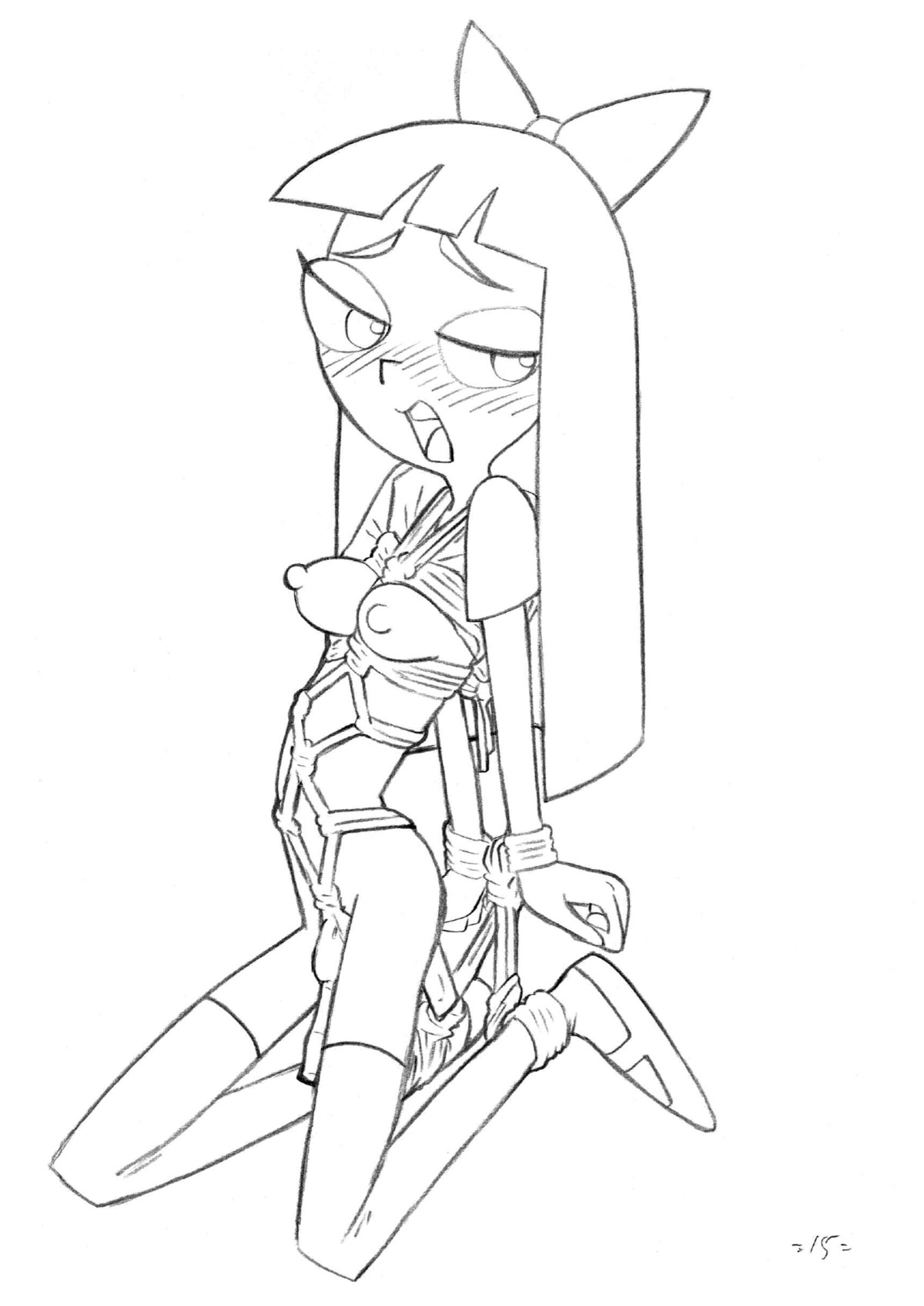 asian_female bondage disney disney_channel disney_xd female monochrome nipples phineas_and_ferb rule34 stacy_hirano tagme union_of_the_snake