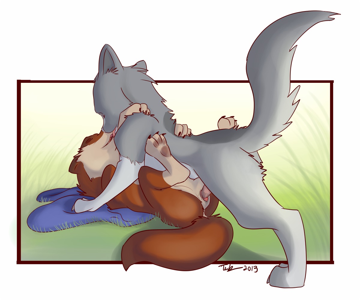 2013 6:5 brown_body brown_fur canid canine canis digital_media_(artwork) duo e621 erection eyes_closed female female_penetrated feral feral_on_feral from_front_position fur genitals grey_body grey_fur legs_up licking lying male male/female male_penetrating male_penetrating_female mammal missionary_position nude on_back outside penetration penile penile_penetration penis penis_in_vagina romantic romantic_couple sex tail tongue tongue_out tuke vaginal vaginal_penetration vulva wolf