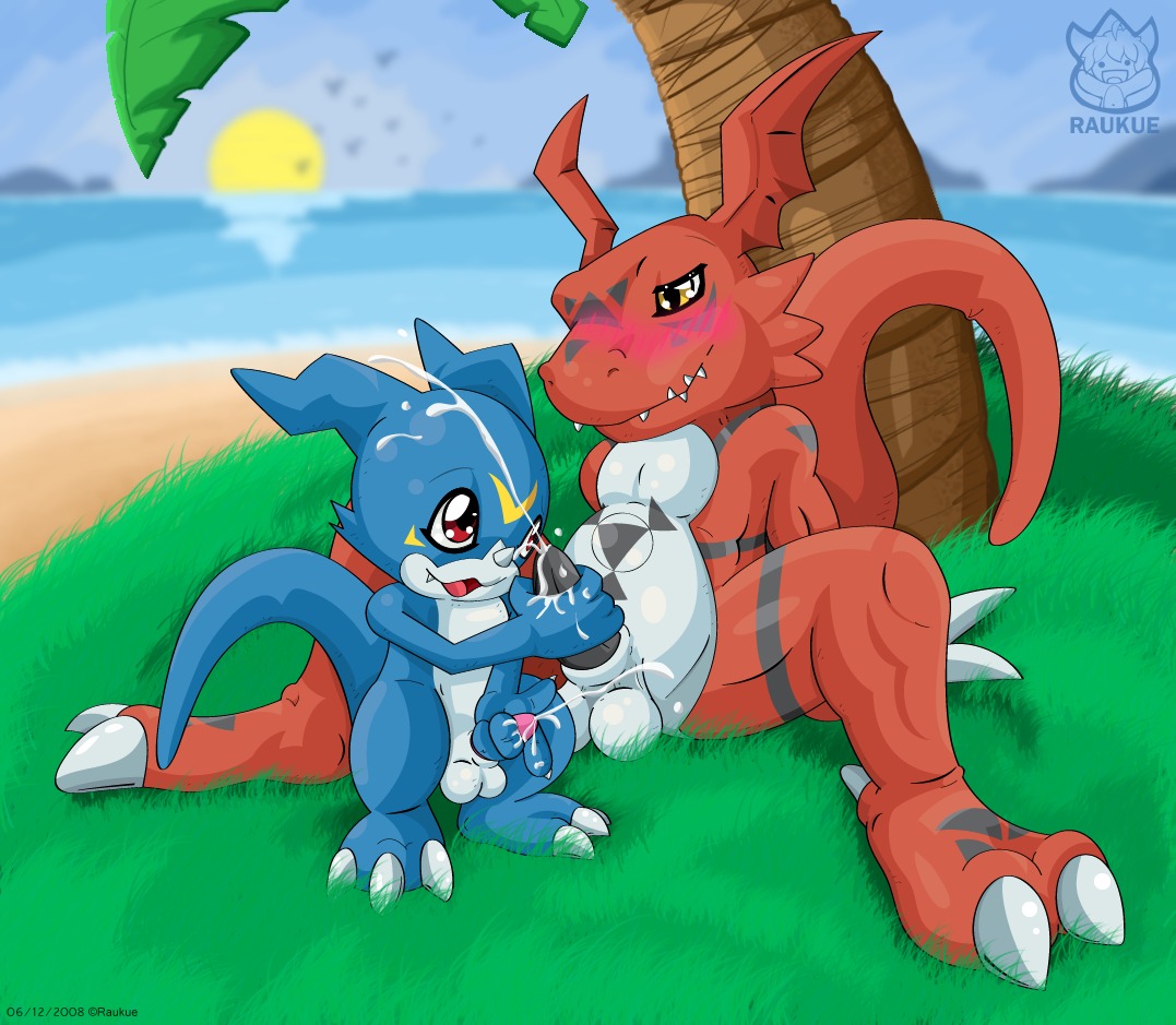 anthro digimon digimon_(species) dragon furry guilmon male male_only raukue reptile rule34 scalie tagme tail veemon