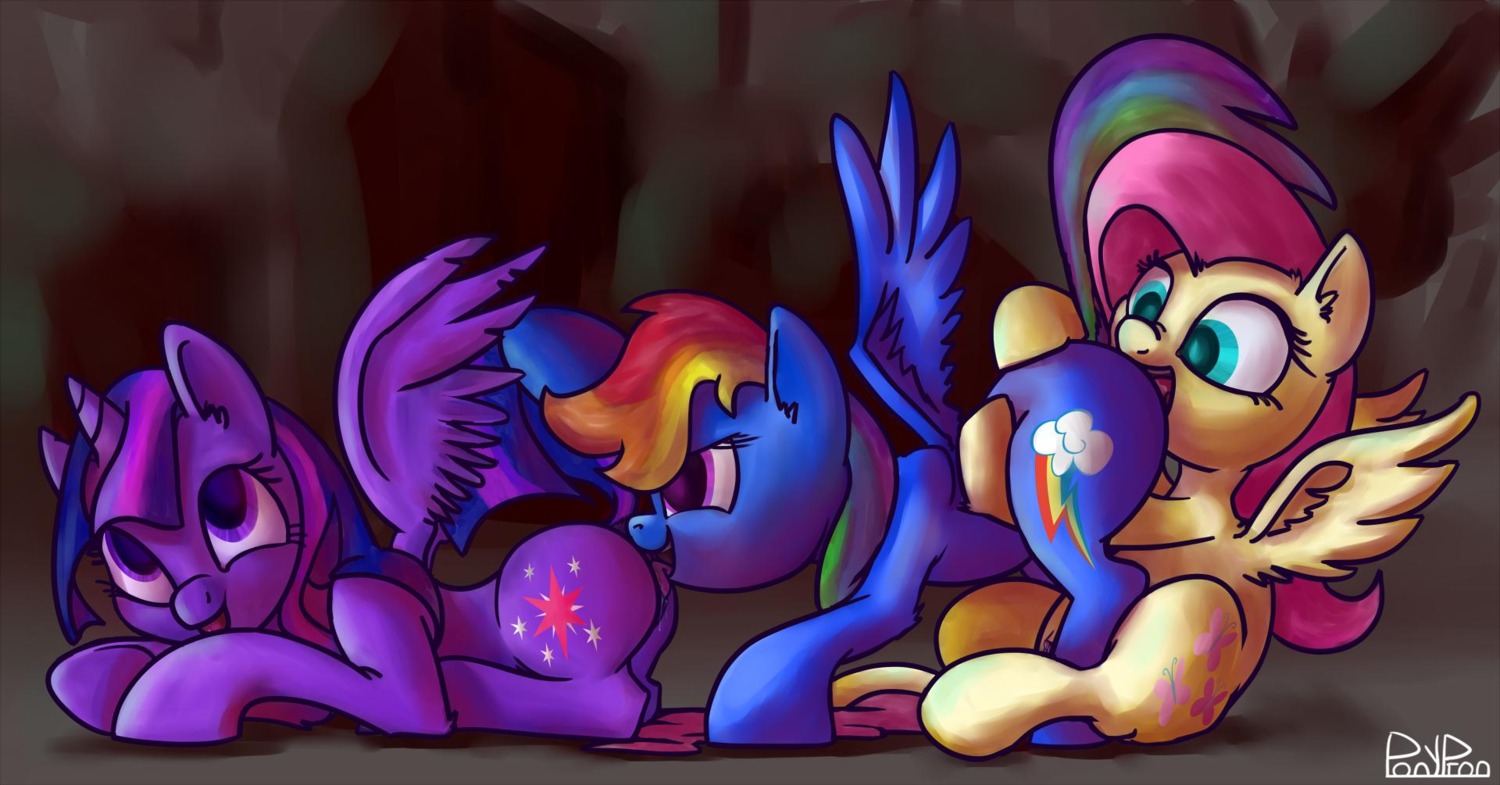 2013 blue_body blue_fur bodily_fluids cunnilingus cutie_mark daisy_train e621 equid equine feathered_wings feathers female female/female feral feral_on_feral fluttershy_(mlp) friendship_is_magic fur genital_fluids genitals green_eyes group group_sex hair hand_on_butt hand_on_hip hasbro hi_res horn inner_ear_fluff licking mammal multicolored_hair my_little_pony mythological_creature mythological_equine mythology nose_to_anus oral pegasus pink_hair ponypron purple_hair quadruped rainbow_dash_(mlp) rainbow_hair sex simple_background sitting tail threesome tongue tongue_out trio tuft twilight_sparkle_(mlp) two_tone_hair vaginal vaginal_fluids vulva wing_boner winged_unicorn wings yellow_body yellow_feathers yellow_fur