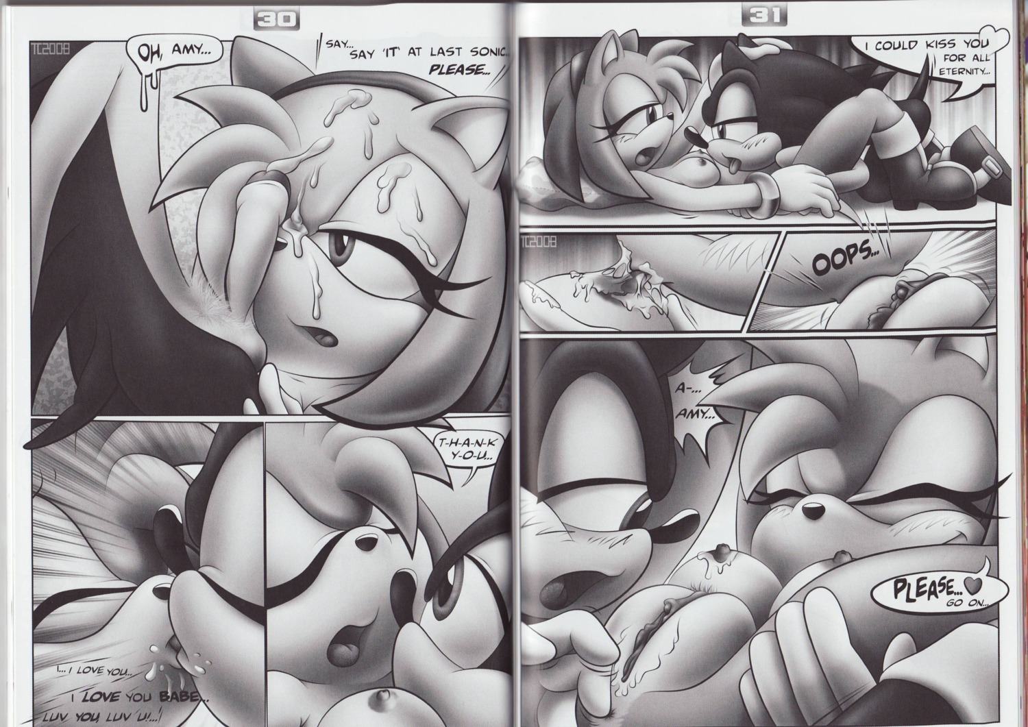 absurd_res amy_rose amy_untold anthro balls blush bodily_fluids breasts clitoris comic cum dialogue duo e621 english_text erection eulipotyphlan female genital_fluids genitals greyscale hedgehog hi_res humanoid_genitalia humanoid_penis kissing love male mammal monochrome mostly_nude nipples penis raised_tail sega sonic_the_hedgehog sonic_the_hedgehog_(series) tail tc text vaginal_fluids vulva