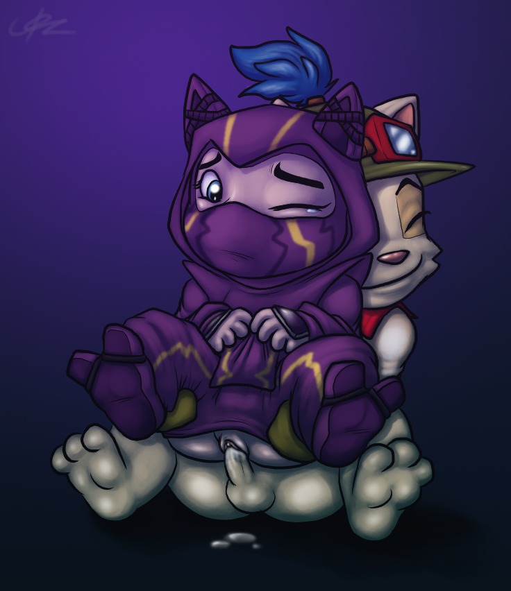 anthro anthro_penetrating barefoot c0nnerc00n closed_eyes color feet female front_view genderswap kennen league_of_legends male pointy_ears pussy riot_games rule34 rule_63 sex sitting smile smooth_skin straight straight_hair teemo vaginal_penetration wink