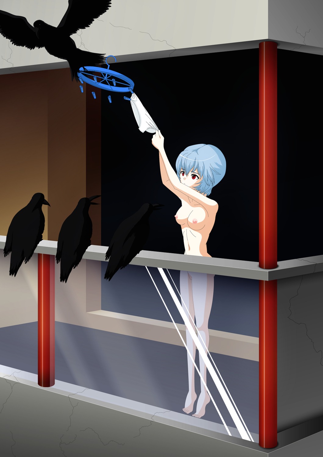 1girls breasts female female_only medium_breasts neon_genesis_evangelion panties rei_ayanami rule34 tagme