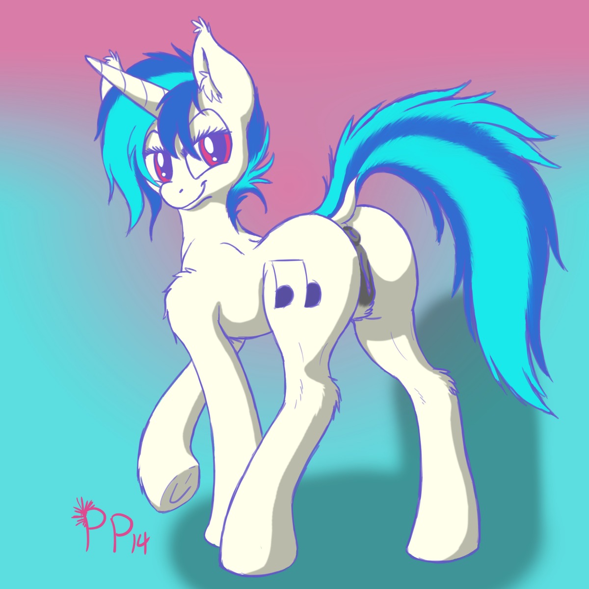 1:1 animal_genitalia animal_vulva anus bedroom_eyes blue_hair butt clitoral_winking clitoris cutie_mark e621 equid equine equine_genitalia equine_vulva female feral friendship_is_magic fur genitals hair half-closed_eyes hasbro hi_res hooves horn looking_at_viewer looking_back mammal my_little_pony mythological_creature mythological_equine mythology narrowed_eyes presenting punkpega raised_tail red_eyes seductive smile solo tail unicorn vinyl_scratch_(mlp) vulva white_body white_fur