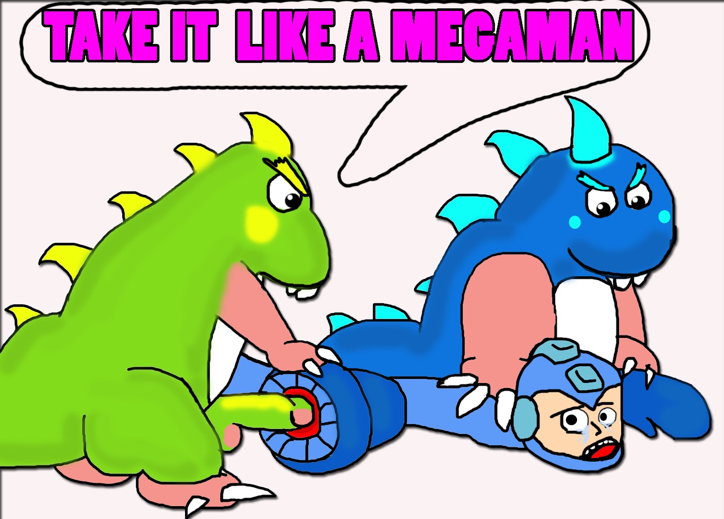 bob bub bubble_bobble capcom crossover male male_only mega_man mega_man_(classic) rule34 taito
