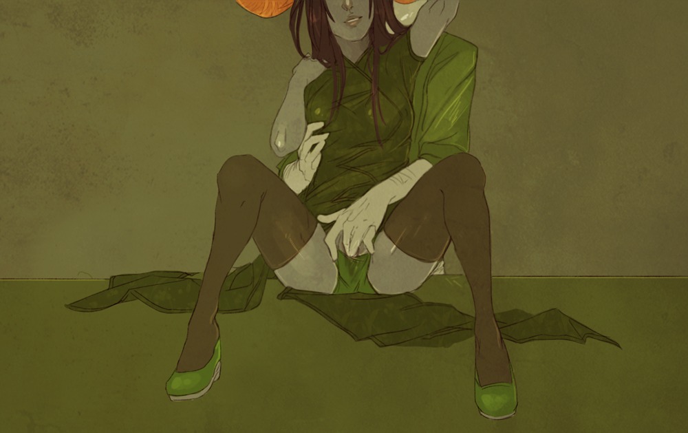 1boy 1girls ancestor_(homestuck) artist_request black_hair breasts clothing doc_scratch female fingering grey_skin homestuck horns long_hair male ms_paint_adventures panties pussy rule34 source_request straight the_handmaid troll white_skin