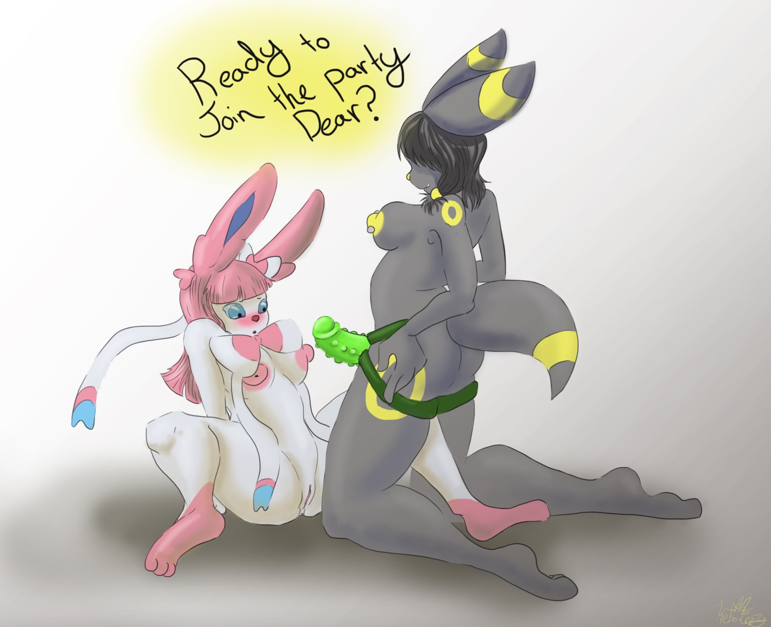 accessory anthro bow_ribbon breasts dildo dominant dominant_female duo e621 eeveelution female female/female fur generation_2_pokemon generation_6_pokemon genitals hair hair_accessory hair_bow hair_ribbon hi_res kelso-crazy nintendo nipple_piercing nipples piercing pink_body pink_fur pink_hair pokemon pokemon_(species) pokemorph ribbons sex_toy strapon submissive submissive_female surprised sylveon tail umbreon vulva