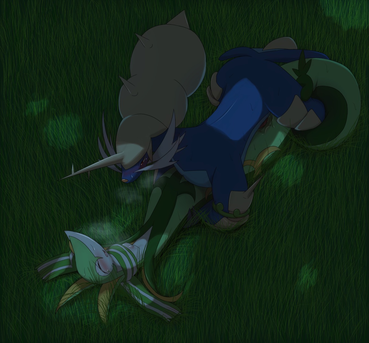 bird's-eye_view blush bodily_fluids breasts busty_feral dairou detailed_background duo e621 ejaculation erection eyes_closed female female_penetrated feral forest from_front_position generation_5_pokemon genital_fluids genitals grass hi_res high-angle_view interspecies kajinchu looking_at_another looking_at_partner looking_pleasured lying male male/female male_penetrating male_penetrating_female missionary_position narrowed_eyes night nintendo non-mammal_breasts on_back orgasm orgasm_face outside penetration penile penile_penetration penis penis_in_vagina plant pokemon pokemon_(species) reptile romantic romantic_couple samurott scalie seductive serpentine serperior sex snake tree tsutami vaginal vaginal_fluids vaginal_penetration vaginal_squirting vaginal_squirting_while_penetrated wood