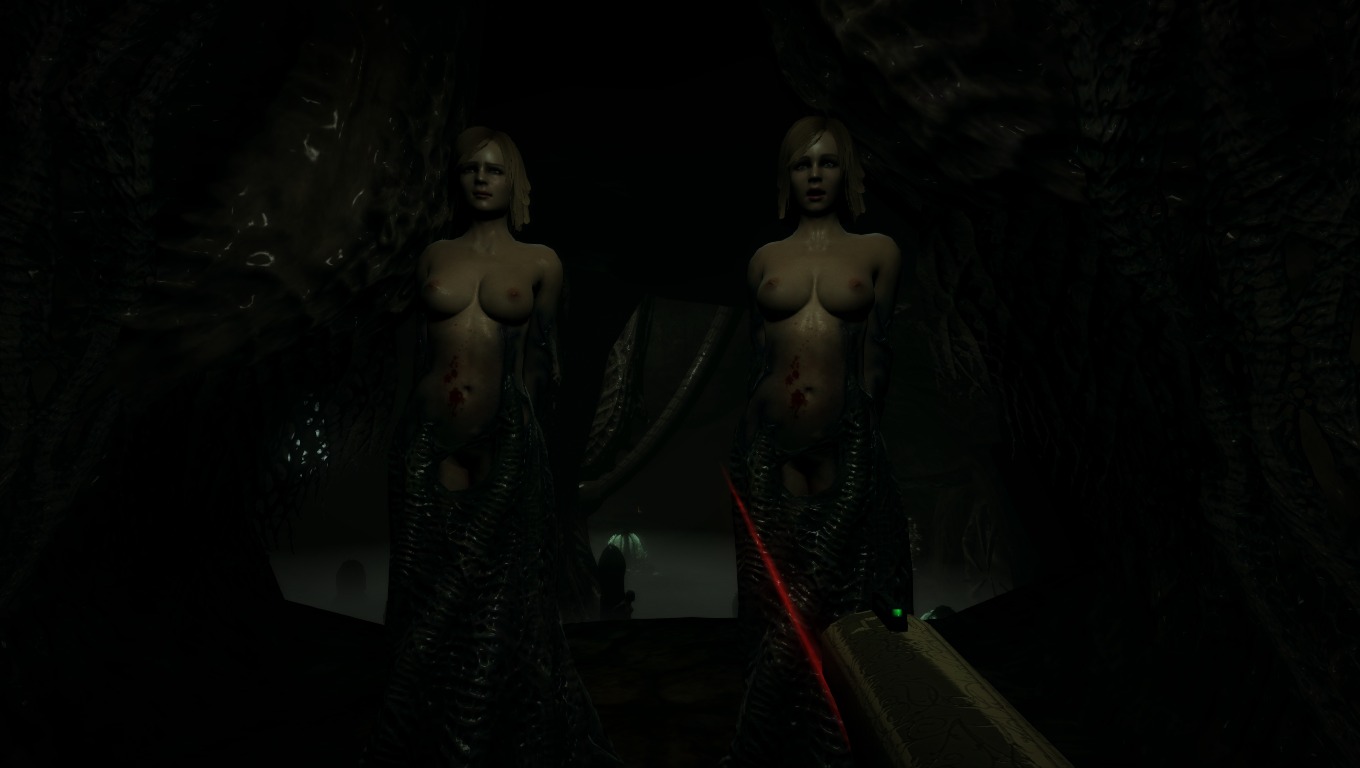 2girls 3d alien breasts duke_nukem_(series) duke_nukem_forever female hive holsom_twins human kate_holsom mary_holsom nipples nude pale_skin podgirl rape rule34