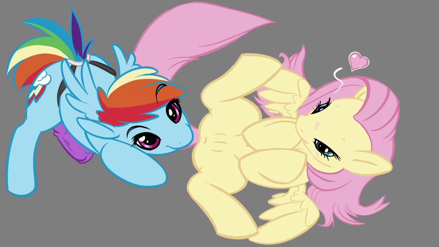 equine female feral fluttershy_(mlp) friendship_is_magic furry hasbro horse insomniacovrlrd my_little_pony mythological_creature mythological_equine mythology pegasus pony rainbow_dash_(mlp) rule34 smooth_skin