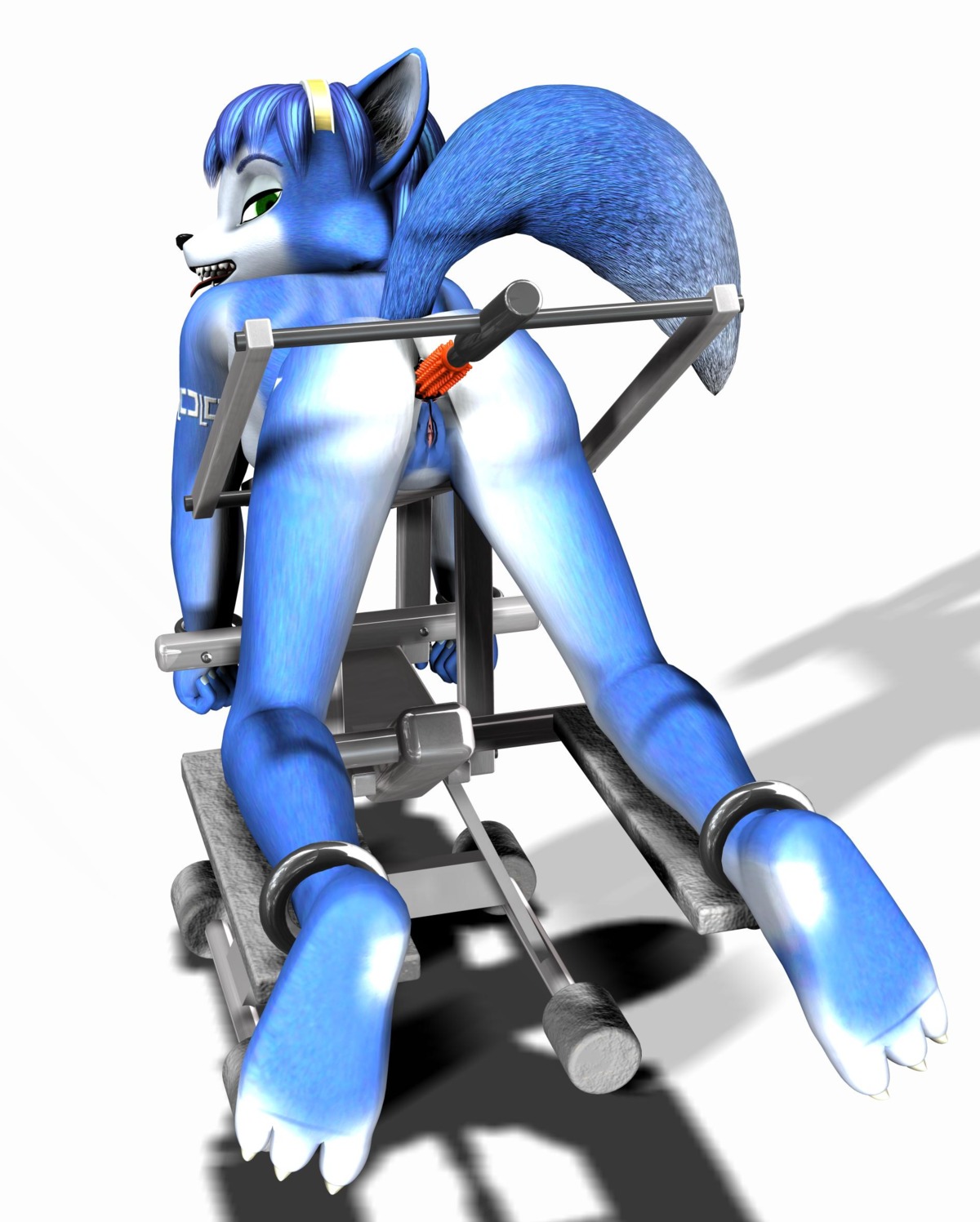 3d anthro bondage color female female_only fox fur furry krystal krystal_(littledragon) rule34 solo star_fox tagme