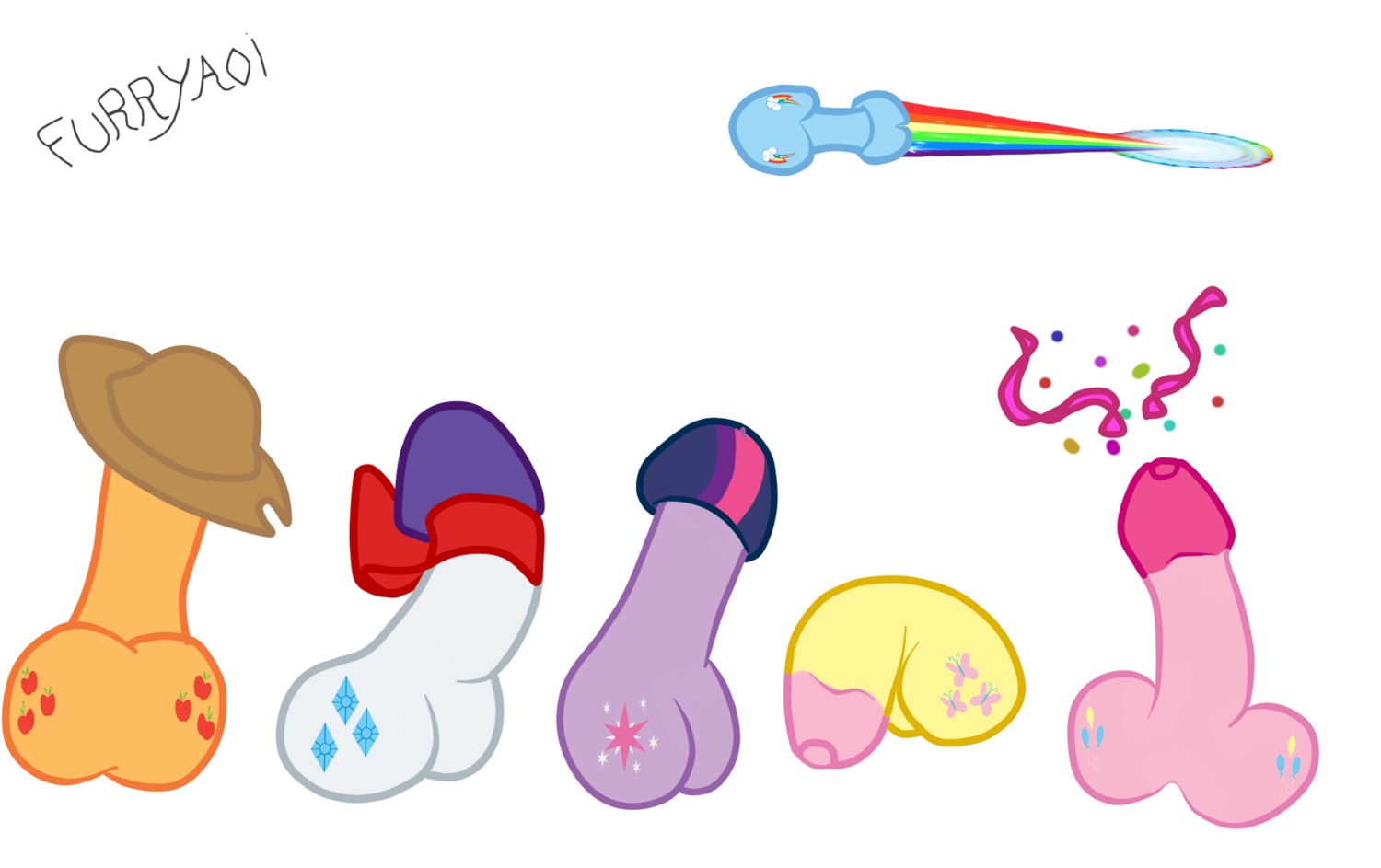 alternate_species applejack_(mlp) balls blue_body blue_fur e621 erection flaccid fluttershy_(mlp) friendship_is_magic fur furryaoi genital_shot genitals group hasbro hi_res male my_little_pony nude penis penis_everywhere penis_shot pinkie_pie_(mlp) rainbow_dash_(mlp) rarity_(mlp) simple_background twilight_sparkle_(mlp) what_has_science_done white_background