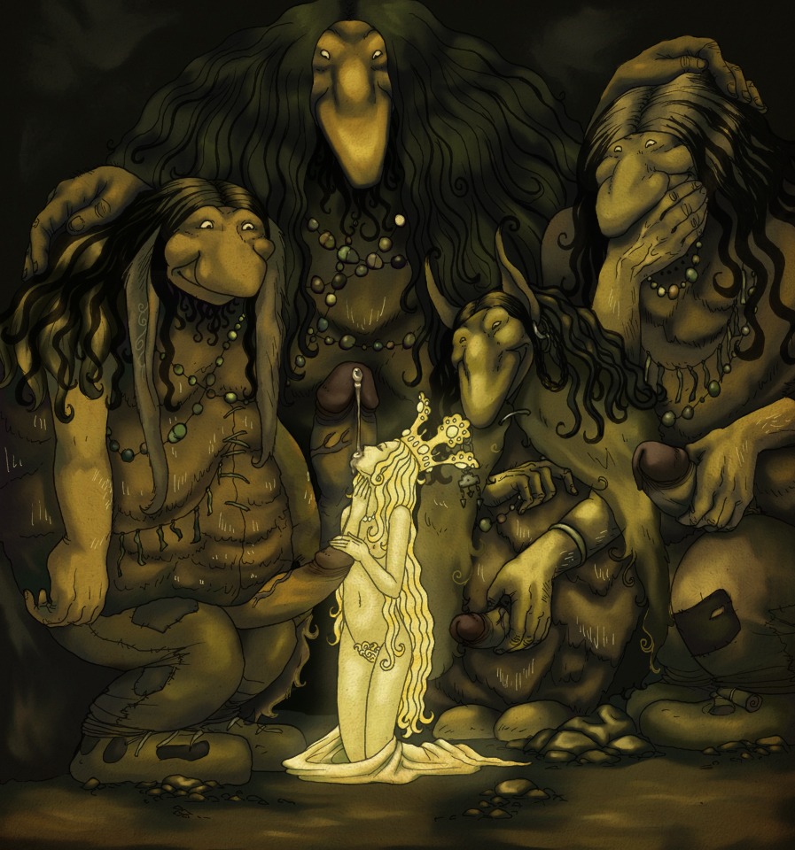 bodily_fluids breasts crown cum dontfapgirl e621 erection eyes_closed female genital_fluids genitals group headgear human humanoid male mammal not_furry parody penis princess_tuvstarr pubes troll_(mythology)