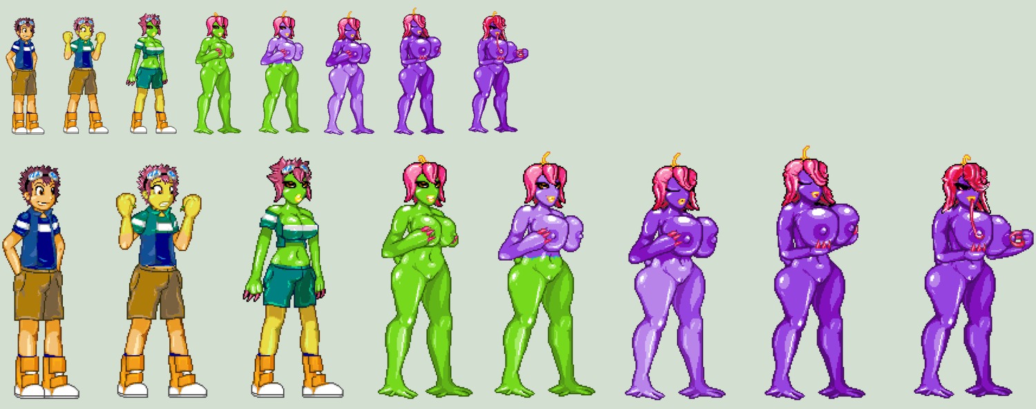casetermk daisuke_motomiya digimon female gender_transformation human palmon rule34 rule_63 transformation