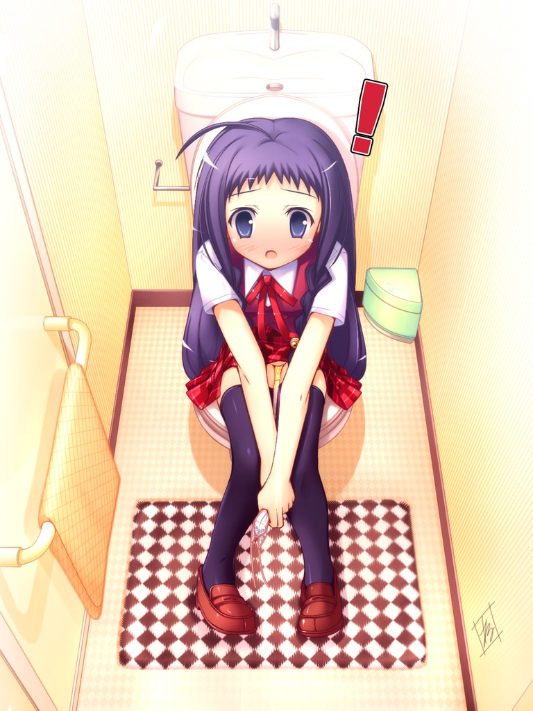al_azif_(artist) ayase_yue blush clothing female mahou_sensei_negima! peeing rule34 school_uniform skirt stockings toilet urine young
