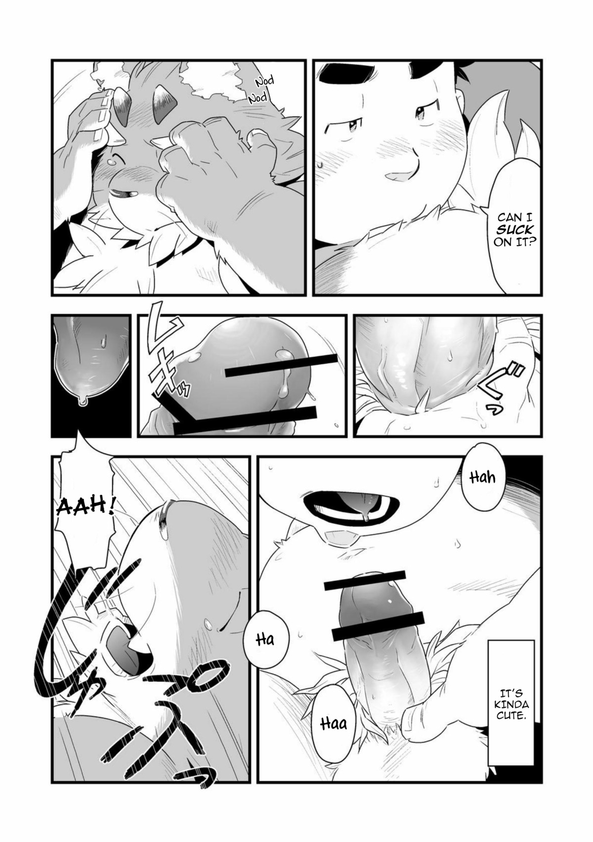 anthro bodily_fluids canid canine comic demon dialogue duo e621 english_text erection fellatio genital_fluids genitals greyscale hi_res human humanoid_genitalia humanoid_penis kira_nerisu male male/male male_penetrated male_penetrating male_penetrating_male mammal monochrome multiple_scenes obese oral overweight penetration penile penis precum raccoon_dog sex tanuki tecfront text tongue translated