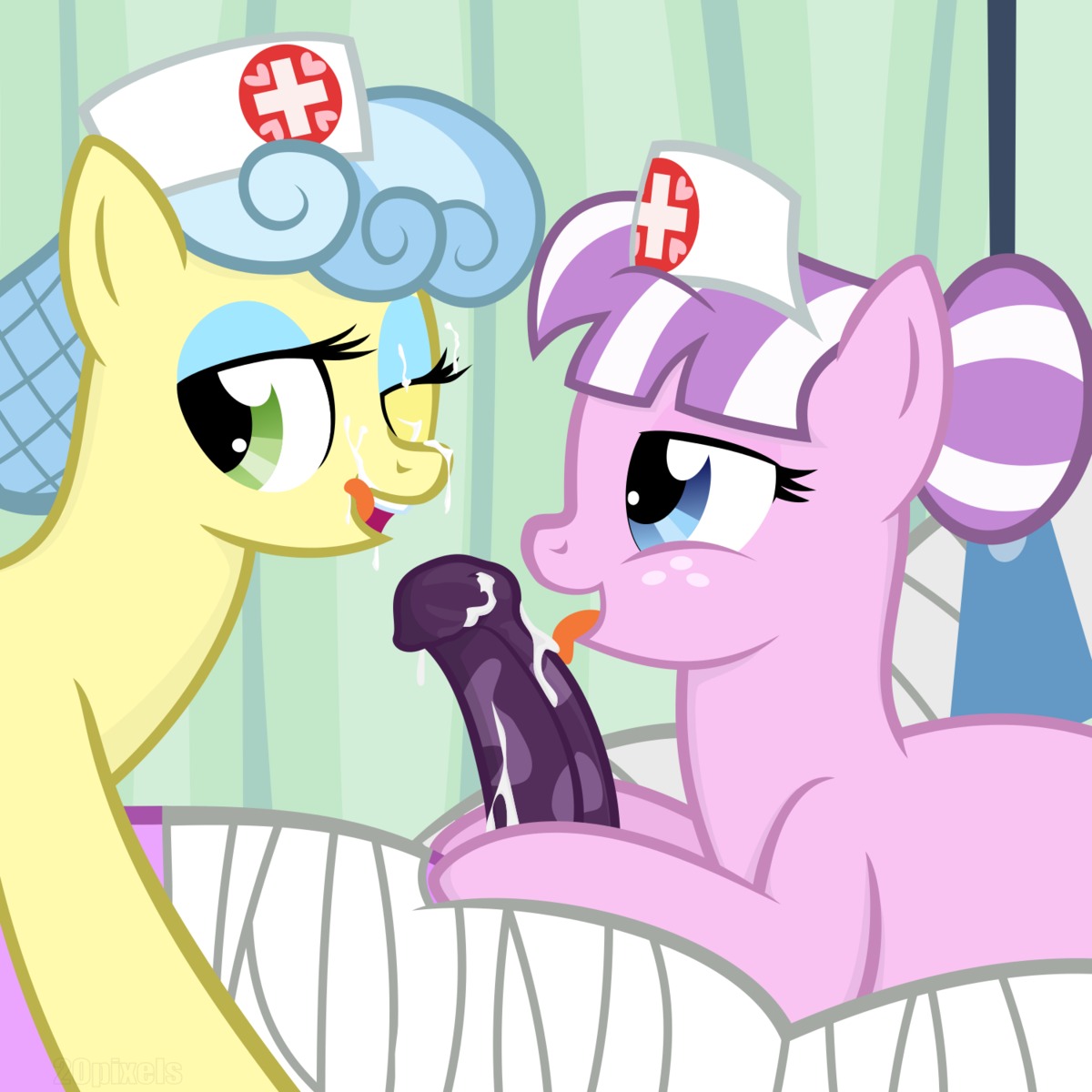 1:1 20pixels bandage_mummy_(mlp) bodily_fluids cast cum duo_focus e621 equid equine erection female feral friendship_is_magic genital_fluids genitals group hasbro hi_res horse licking male male/female mammal messy my_little_pony nurse nurse_snowheart_(mlp) nurse_sweetheart_(mlp) penis pony tongue tongue_out