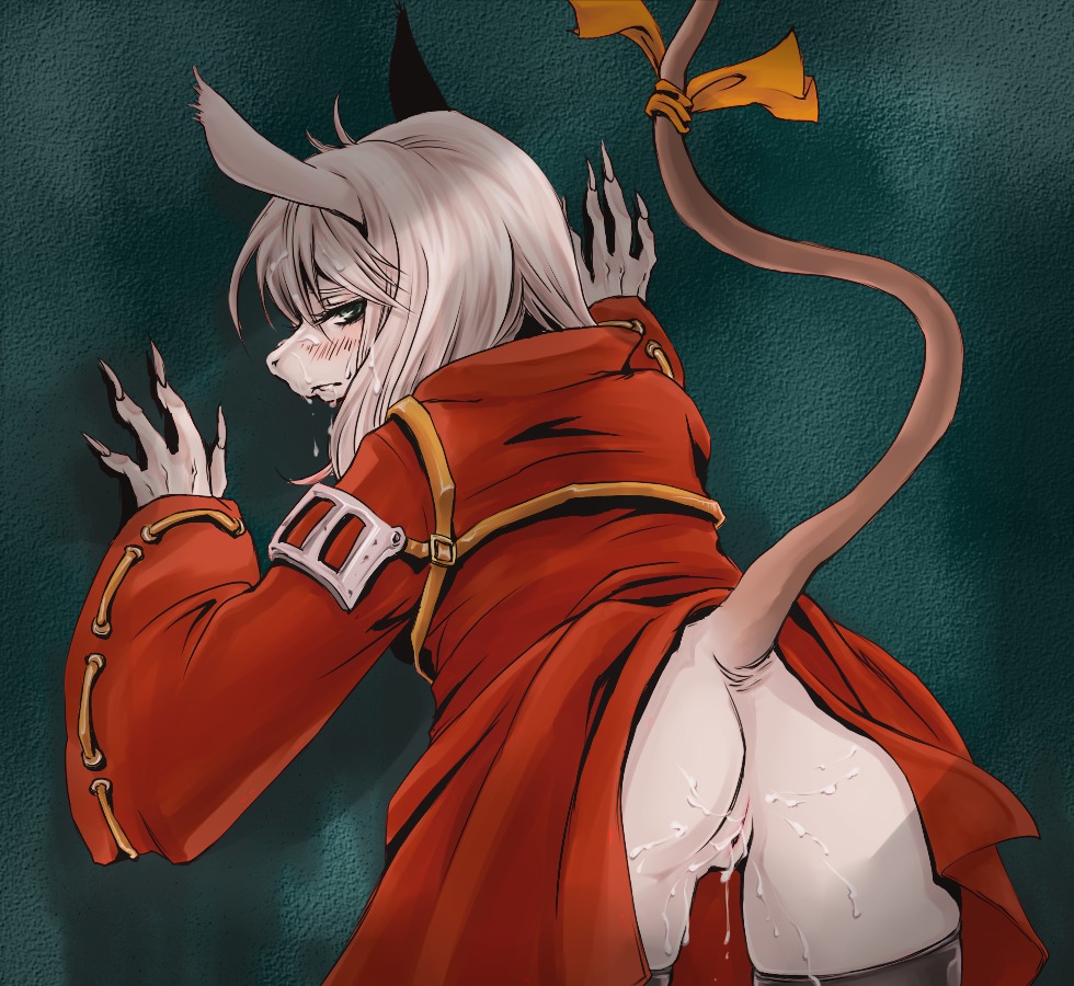 after_sex against_surface against_wall anthro bent_over blush bodily_fluids bottomless burmecian butt claws clothed clothing coat cum cum_in_vagina cum_inside cum_on_butt cum_on_face e621 female final_fantasy final_fantasy_ix freya_crescent fur genital_fluids genitals green_eyes hair kemono kiyoshi legwear long_ears long_tail looking_at_viewer looking_back mammal orgasm presenting presenting_hindquarters raised_tail rear_view rodent solo square_enix stockings tail topwear vulva white_body white_fur white_hair