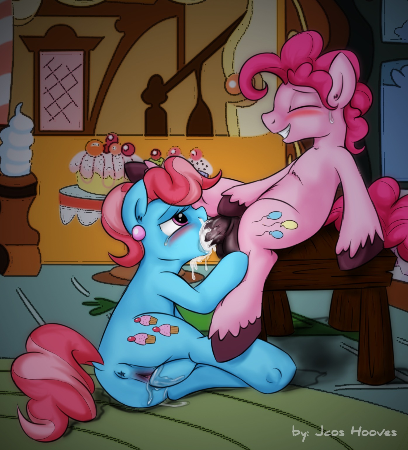 2014 anus balls blue_body blue_fur blush bodily_fluids butt colored conditional_dnp crossgender cum cum_from_nose cum_in_mouth cum_in_nose cum_inside duo e621 earth_pony equid equine erection eyes_closed fellatio female feral fetlocks food friendship_is_magic fur furniture genital_fluids genitals gynomorph gynomorph/female gynomorph_penetrating hair hasbro hi_res horse inside intersex intersex/female intersex_penetrating jcosneverexisted mammal masturbation mrs._cake_(mlp) multicolored_hair my_little_pony oral oral_penetration penetration penile penis pink_body pink_fur pink_hair pinkie_pie_(mlp) pony sex sitting smile sweat table two_tone_hair vaginal vaginal_masturbation vulva