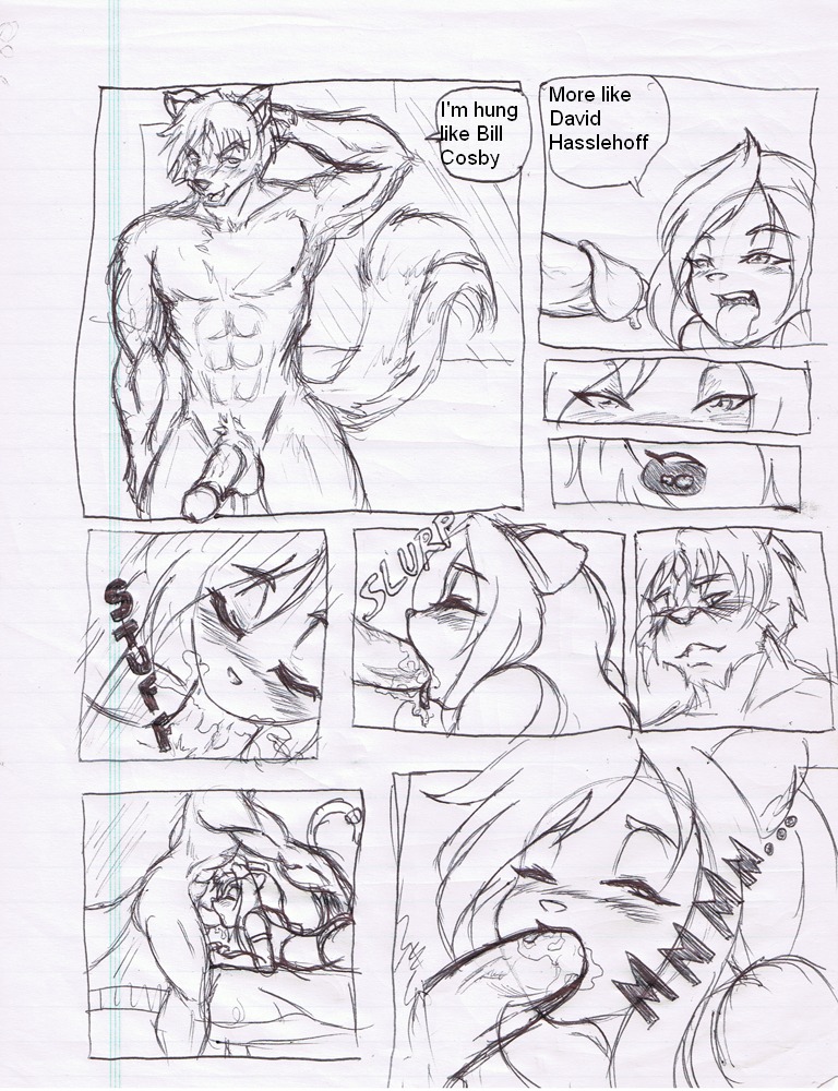 anthro black_and_white canid canine duo e621 english_text erection felid fellatio female female_penetrated genitals male male/female male_penetrating male_penetrating_female mammal monochrome nude oral oral_penetration pen_(artwork) penetration penile penis sex sketch tail text traditional_media_(artwork) unknown_artist