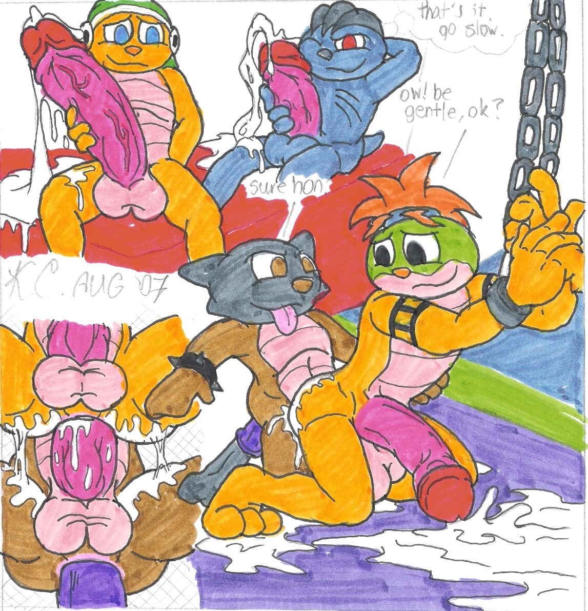 4boys anal_sex ass balls bowser_jr. crossover hammer_bros. kazario89 large_penis machop male male_only mario_(series) marowak nintendo nude penis pokemon rule34 sex sketch smooth_skin testicles text tongue yaoi