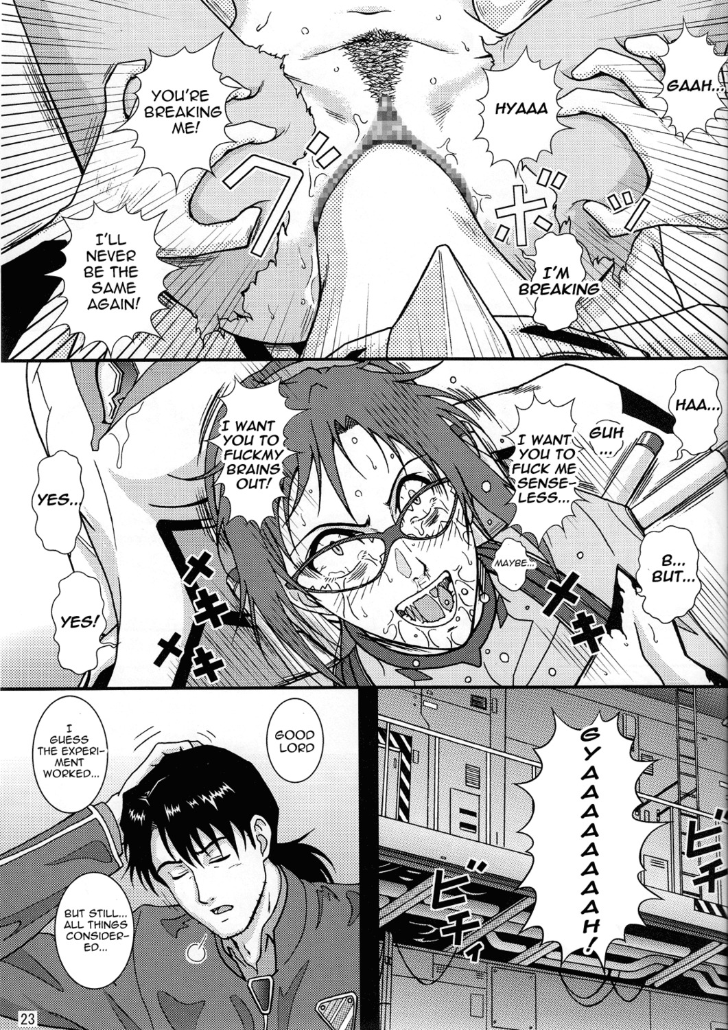 blush censored clothing comic female glasses mari_illustrious_makinami mosaic_censoring neon_genesis_evangelion plugsuit pubic_hair rebuild_of_evangelion rule34 tagme torn_bodysuit torn_clothes