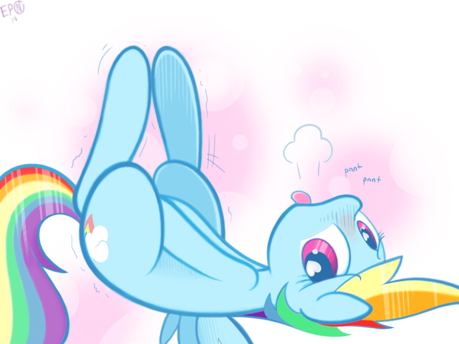 4:3 b-epon blue_body blue_feathers blue_fur breath cutie_mark e621 equid equine feathered_wings feathers female feral friendship_is_magic fur hair hasbro heart_eyes heart_symbol hi_res legs_up looking_at_viewer lying mammal masturbation multicolored_hair my_little_pony mythological_creature mythological_equine mythology nude on_back open_mouth orgasm panting pegasus purple_eyes rainbow_dash_(mlp) rainbow_hair simple_background solo vaginal vaginal_masturbation wings