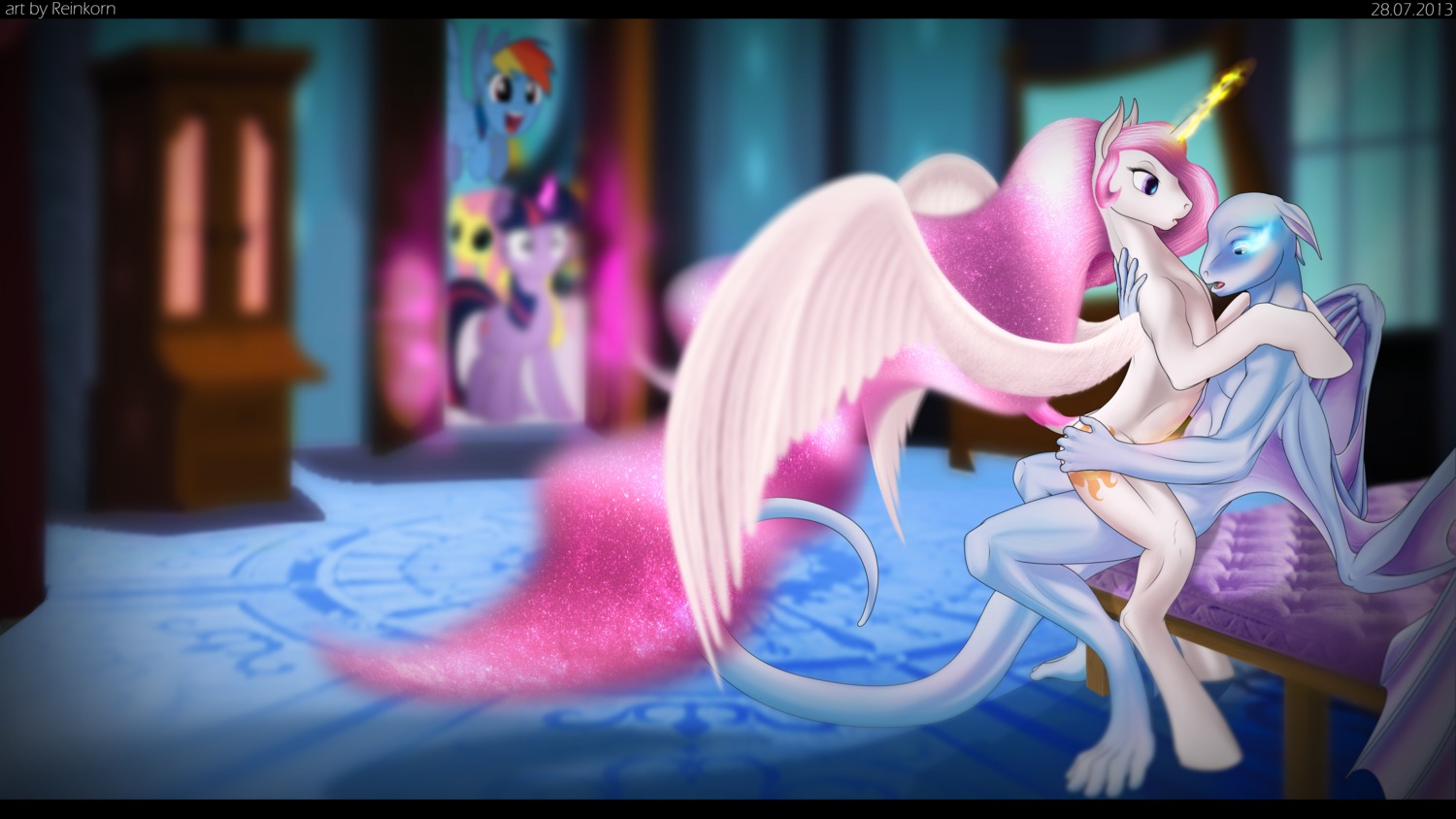 16:9 absurd_res anthro anthrofied black_bars blue_body blue_feathers blue_skin cutie_mark dragon dragon_tail e621 equid equine fan_character feathered_wings feathers female feral fluttershy_(mlp) friendship_is_magic fur glowing glowing_eyes group hair hasbro hi_res horn horse_tail letterbox magic male mammal multicolored_hair my_little_pony mythological_creature mythological_equine mythological_scalie mythology navel nude open_mouth pose princess princess_celestia_(mlp) purple_body purple_eyes purple_fur purple_hair rainbow_dash_(mlp) reinkorn royalty scalie shadow sparkles sun tail twilight_sparkle_(mlp) two_tone_hair unicorn white_body white_feathers widescreen winged_unicorn wings