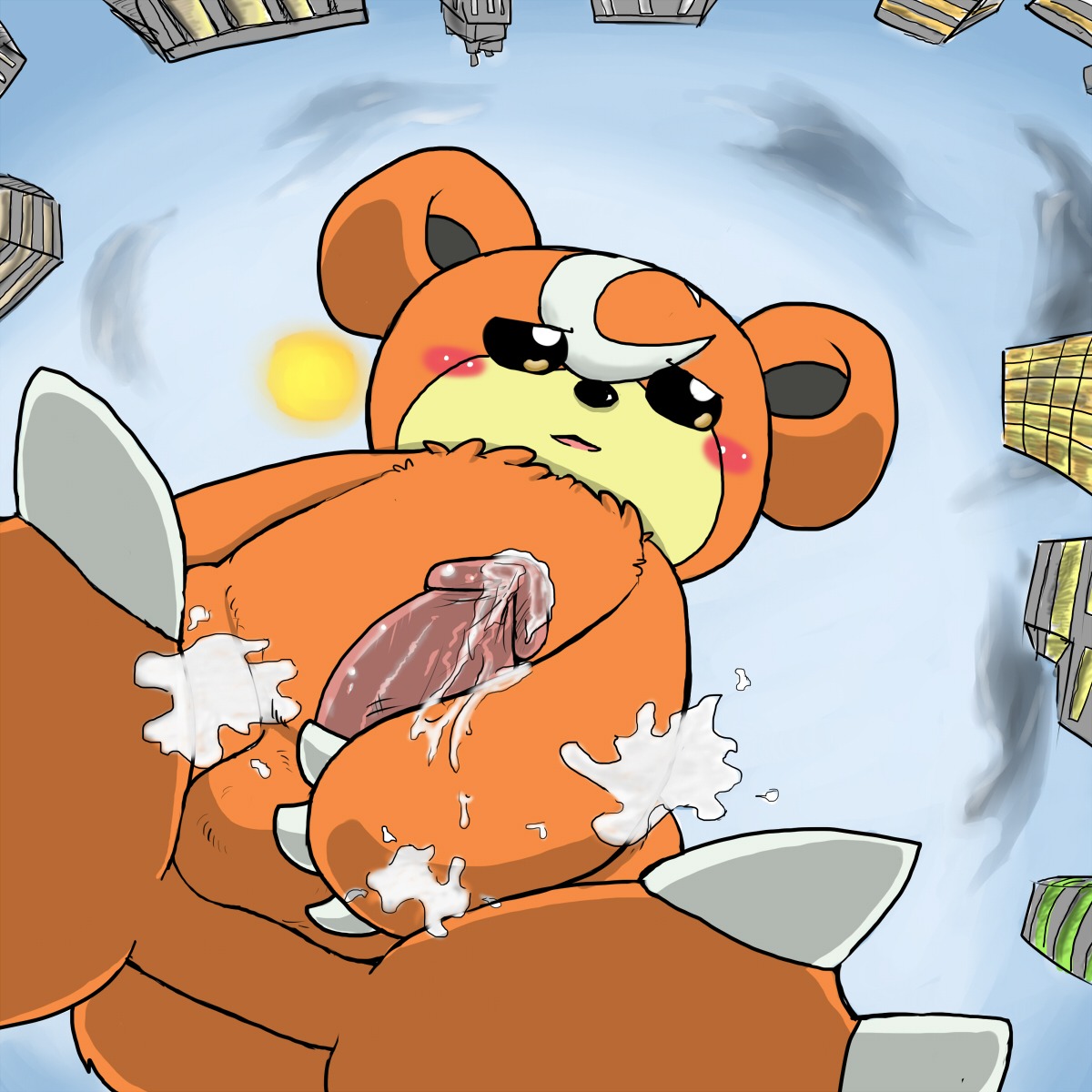 balls bear black_nose blush brown_fur claw color fur furry furry_ears furry_only furry_tail male male_only nintendo nose paw penis pokemon pokemon_(species) round_ears rule34 solo tail teddiursa testicles