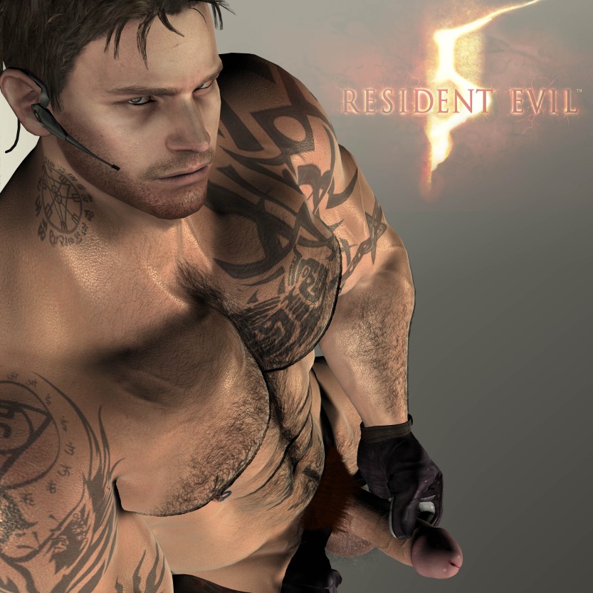 1boy 3d capcom chris_redfield gloves human looking_at_viewer male male_only masturbation resident_evil resident_evil_5 rule34 solo tagme tattoos