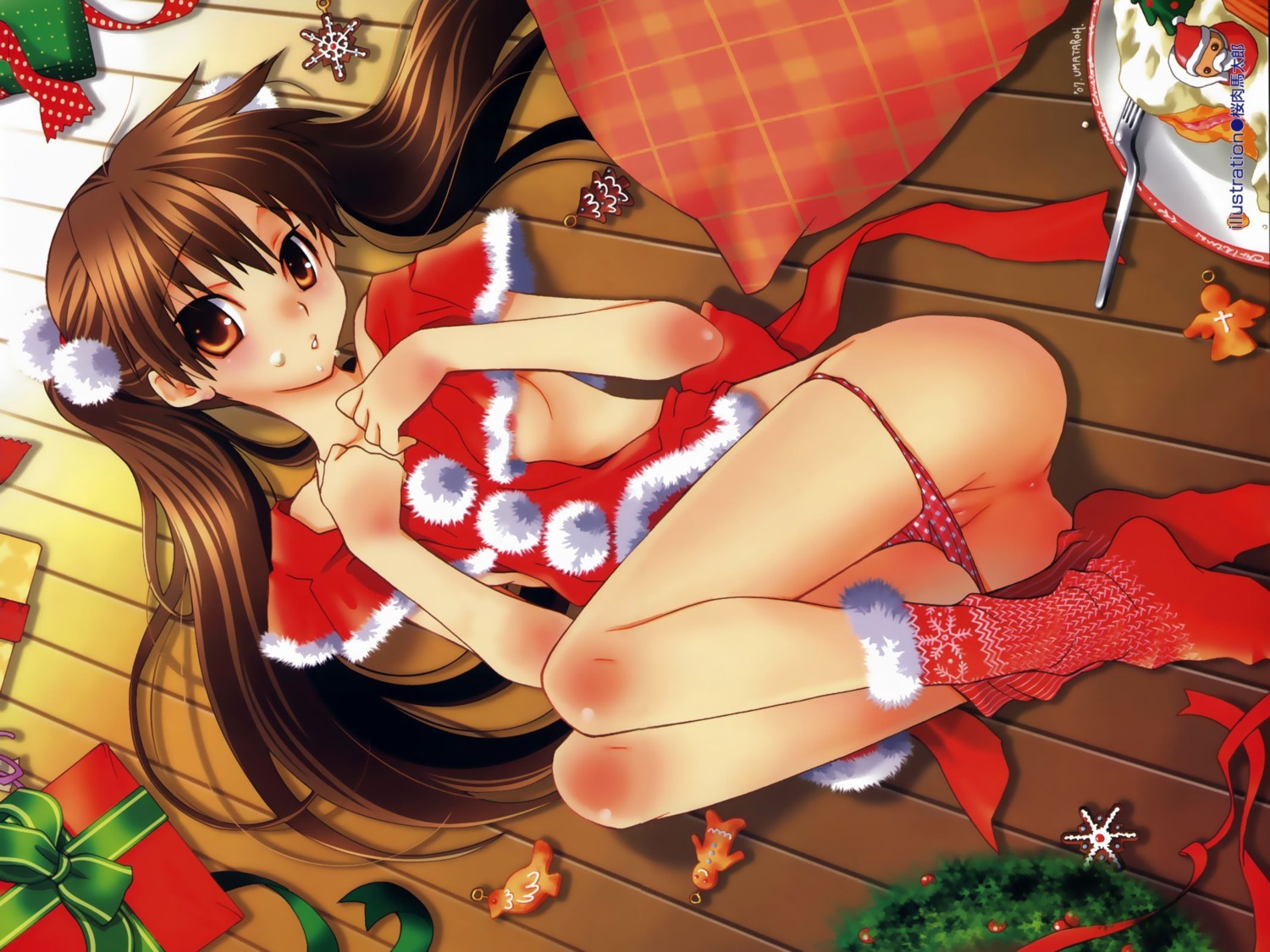 breasts christmas female nipples panties pussy rule34 sakuraniku_umatarou underwear