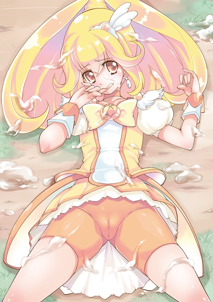 clothing cum cure_peace female gyonikun precure pretty_cure rule34 shorts smile_precure tagme yayoi_kise