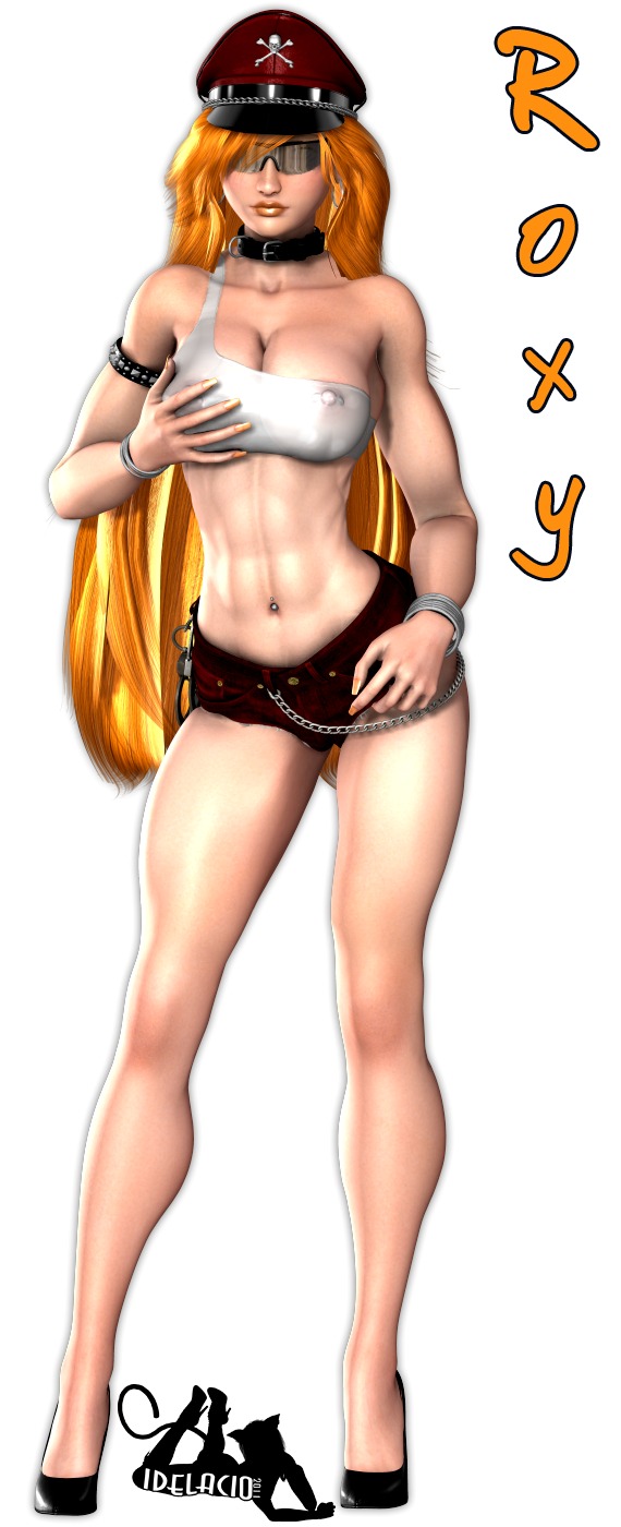3d breasts cleavage erect_nipples female final_fight high_heels hoop_earrings idelacio navel_piercing nipples roxy_(final_fight) rule34 sunglasses