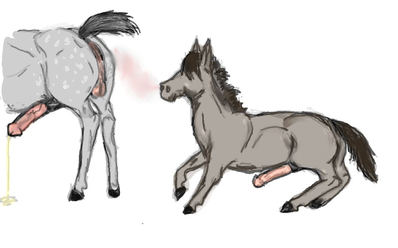 animal_genitalia animal_penis asinus bodily_fluids brown_fart_cloud donkey duo e621 equid equine equine_genitalia equine_penis erection fart fart_cloud fart_fetish fart_sniffing feral genital_fluids genitals horse male mammal peeing penis sniffing unknown_artist urine urine_stream
