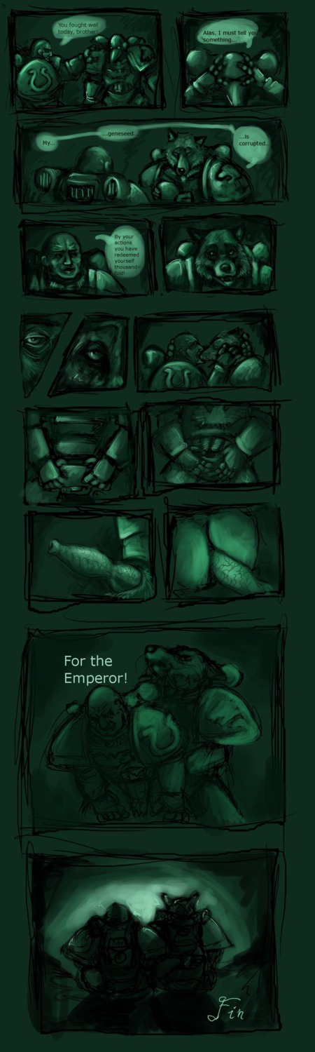 absurd_res adeptus_astartes anal animal_genitalia animal_penis anthro armor canid canine canine_genitalia canine_penis canis comic dialogue digital_drawing_(artwork) digital_media_(artwork) duo e621 english_text erection genitals heresy hi_res human humor interspecies knot machine male male/male male_penetrated male_penetrating male_penetrating_male mammal monochrome parody penetration penis power_armor sex sketch space_marine space_wolves text ultramarine unknown_artist warhammer_(franchise) warhammer_40000 what what_has_science_done wolf