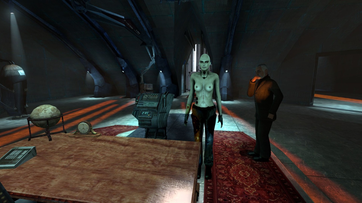 1boy 1girls 3d alyx_vance breasts darklordiiid female garry's_mod half-life_(series) half-life_2 male nipples rule34 topless topless_female wallace_breen